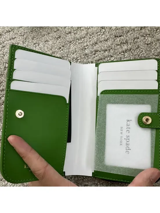 Kate Spade In The Garden Compact Wallet Parisian Navy Floral Leather - Picture 7 of 7